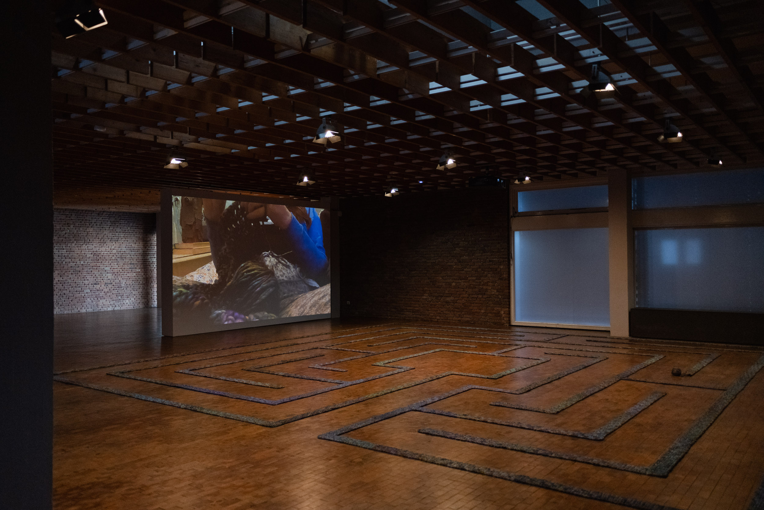 Sarah Ciston, "No Knots, Only Loops" installation view, June 2023